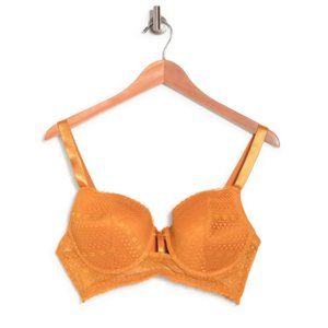 Black Fuchsia Secret Lace Inca Gold Demi Bra